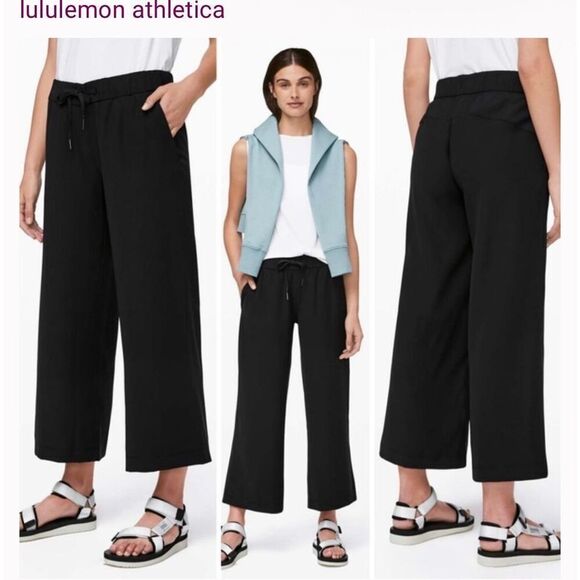 Lululemon black pants wide leg size 8 - Picture 1 of 7